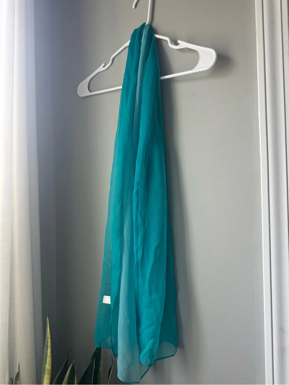 silk aqua mint two tone scarf shawl